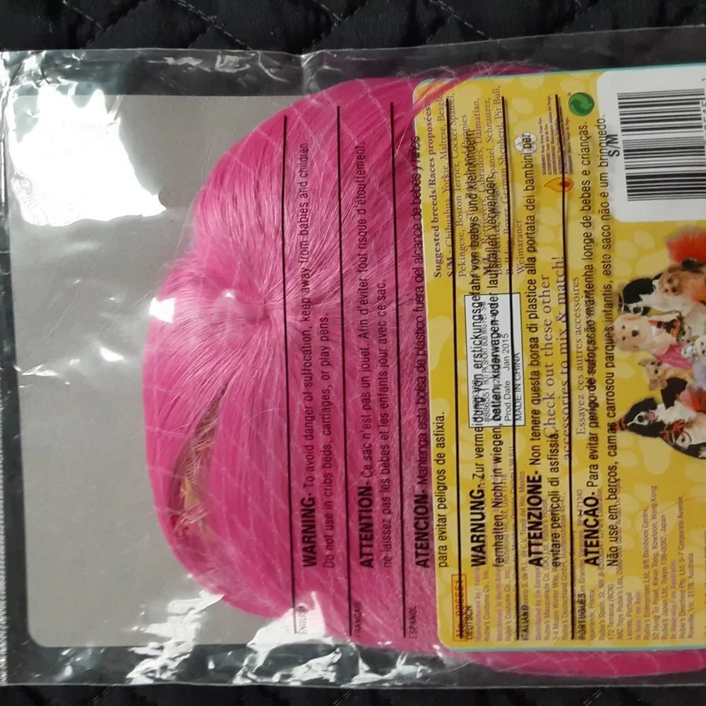 Pink Wig For Dogs Small/Medium NWT